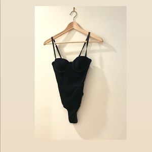 Fleur Du Mal navy velvet tank bodysuit. Size XS